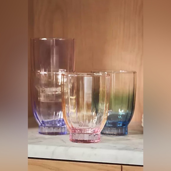 Anthropologie Olsen Juice Glasses, Set of 4, Various Colors NWT - Picture 2 of 6